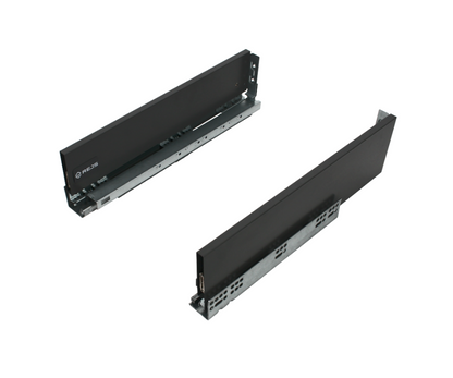 Système de tiroirs Soft-Close, MOYENNE - SLIM, H: 121mm, Noir