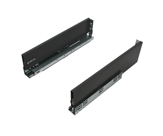 Système de tiroirs Soft-Close, MOYENNE - SLIM, H: 121mm, Noir