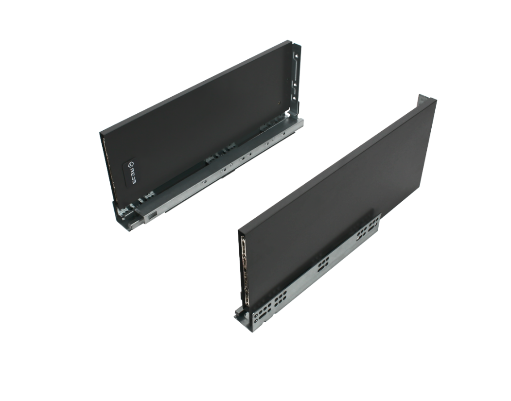 Système de tiroirs Soft-Close, HAUT - SLIM, H: 185mm, Noir