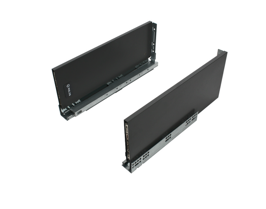 Système de tiroirs Soft-Close, HAUT - SLIM, H: 185mm, Noir