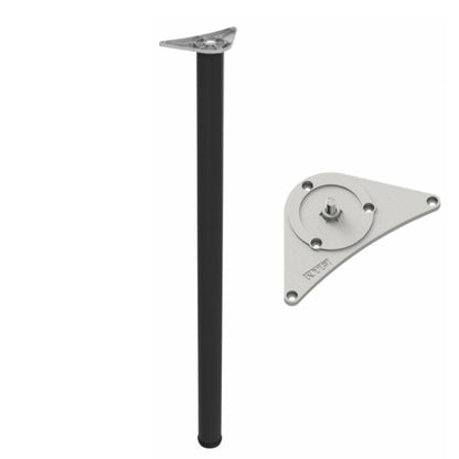 Adjustable Furniture Leg 1100mm - ZnAl Mounting Plate - Black NTP 