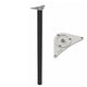 Adjustable Furniture Leg 1100mm - ZnAl Mounting Plate - Black NTP 
