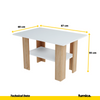 DYLAN - Table Basse - Chêne Sonoma / Blanc Matt H55cm L87cm P60cm