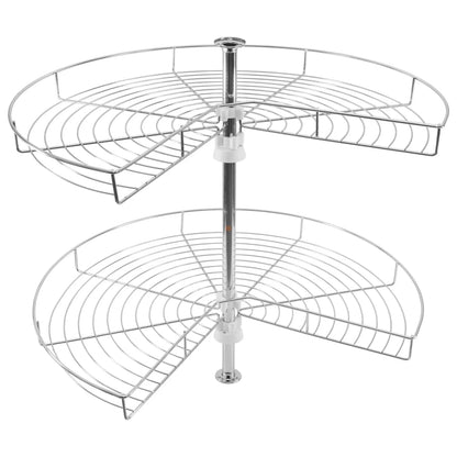 Carrousel de rangement  d'angle 3/4 pour placard de cuisine système - 690mm - Chrome