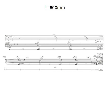 Ensemble de glissières à rouleaux POM blanches - 250-600mm