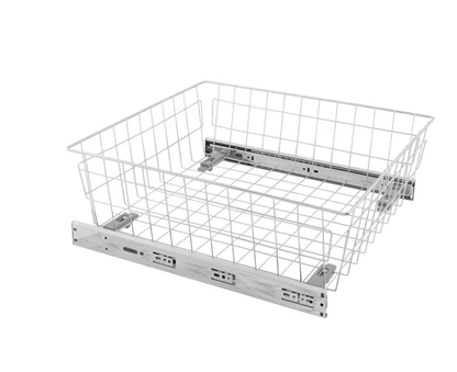 Panier coulissant pour meuble de cuisine avec coulisses H45 - Chrome
