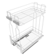 Rangement coulissant de 60 cm à fermeture silencieuse - 2 paniers - Blanc