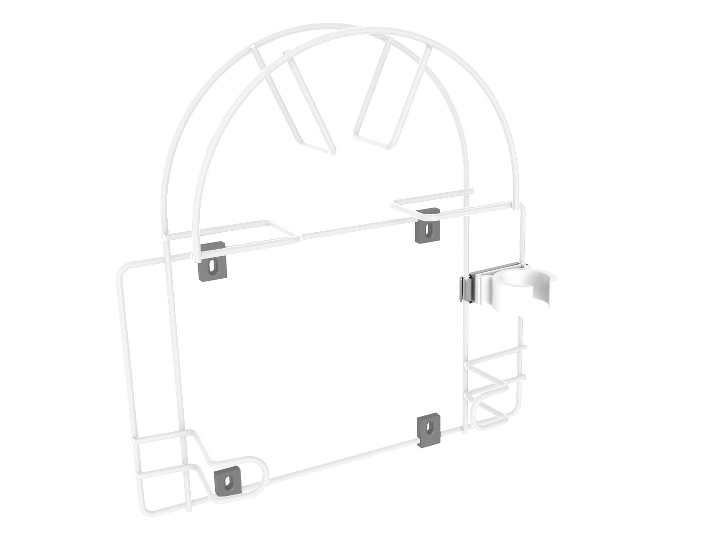 Porte-tuyau d'aspirateur en argent - Petit - Blanc