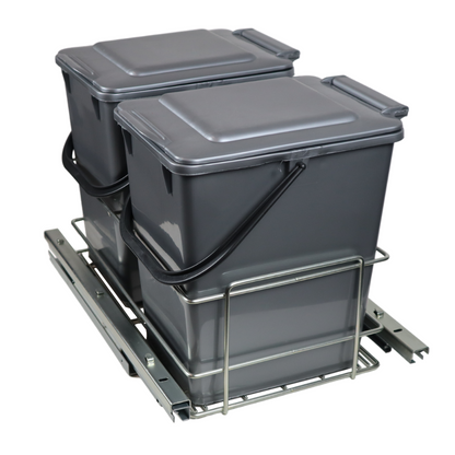 Poubelle de cuisine encastrable à fermeture silencieuse / Organiseur 2 x 10L - 40cm Cabinet