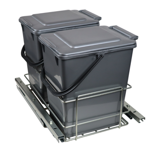 Poubelle de cuisine encastrable à fermeture silencieuse / Organiseur 2 x 10L - 40cm Cabinet