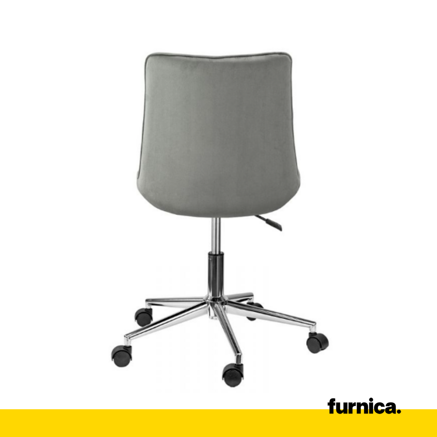 EDMONDO - Chaise de Bureau en Velours Matelassé avec Pieds en Chrome Argenté - Gris