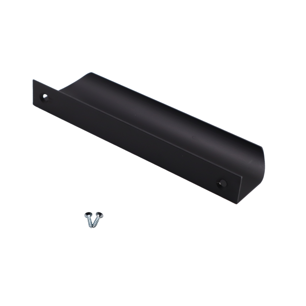 Poignée profilée rond Edge 128mm (Longueurs totales 148mm) - Noir Mat