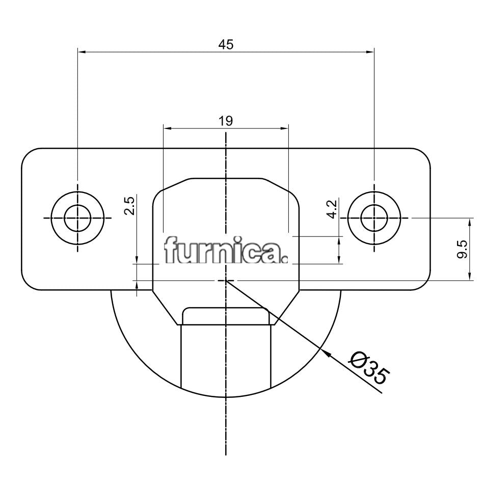 110° Charnière fermeture silencieuse, H0 plaque de montage avec vis EURO + couvercles, portes superposées Soft Close Furnica 
