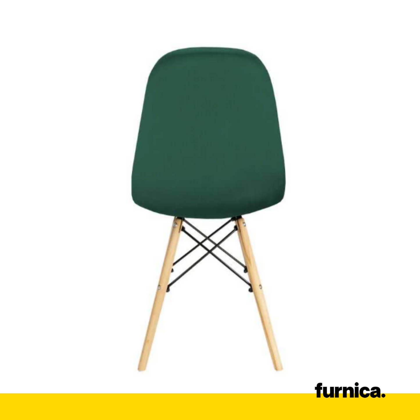 GIUSSEPPE - Chaise de Salle à Manger / Bureau en Velours Matelassé avec Pieds en Bois - Vert