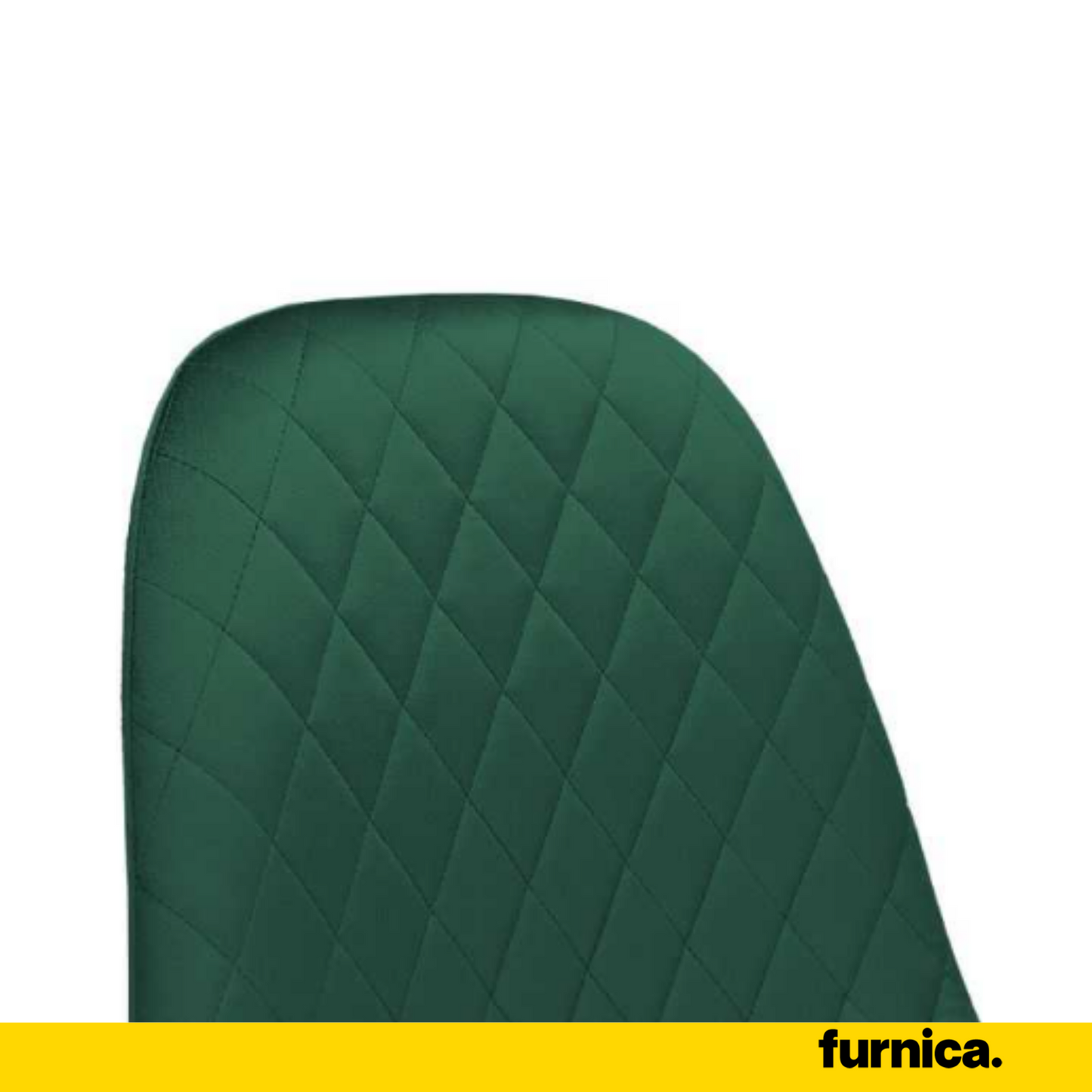 GIUSSEPPE - Chaise de Salle à Manger / Bureau en Velours Matelassé avec Pieds en Bois - Vert