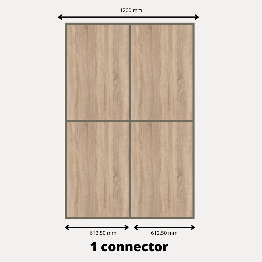 2x Portes d'armoire coulissantes - H: jusqu'à 2750mm L: 1200mm - MFC