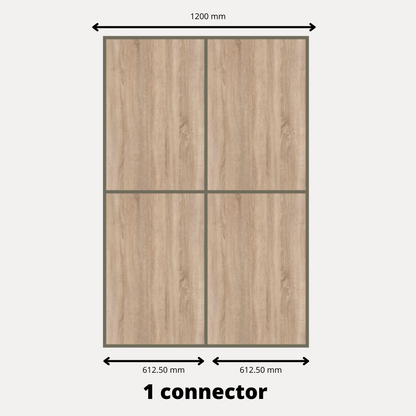 2x Portes d'armoire coulissantes - H: jusqu'à 2750mm L: 1200mm - MFC Blanc