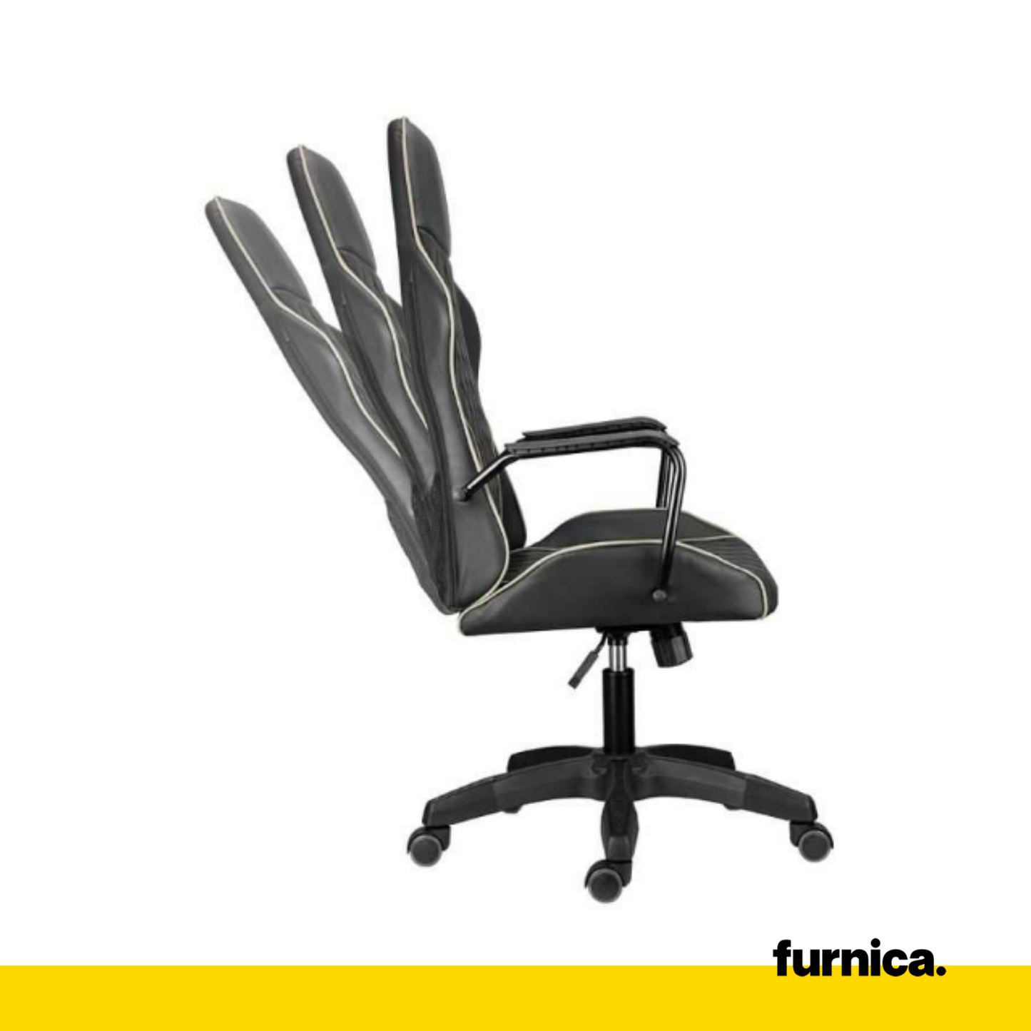 FABIO I - Chaise de Bureau Matelassée Recouverte de Micro-Maille de Haute Qualité - Noir H121cm L66cm