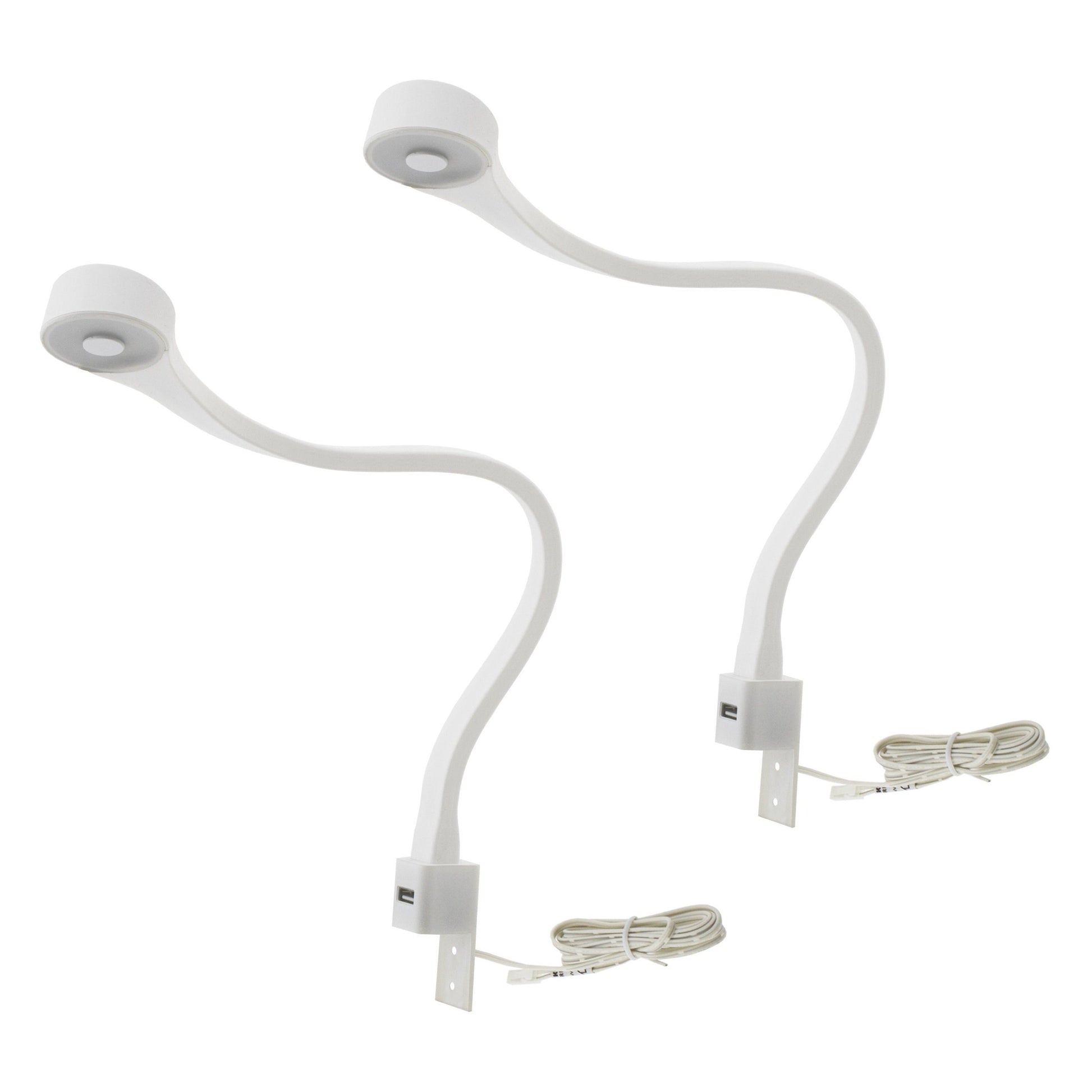 2 Lampes à LED de chambres avec USB + Source de courant (F02) Furnica Blanc Blanc froid EU
