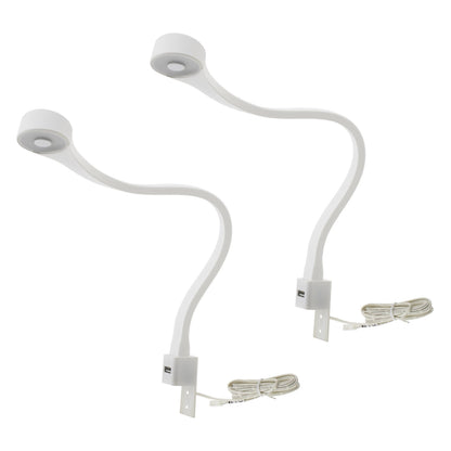2 Lampes à LED de chambres avec USB + Source de courant (F02) Furnica Blanc Blanc froid EU
