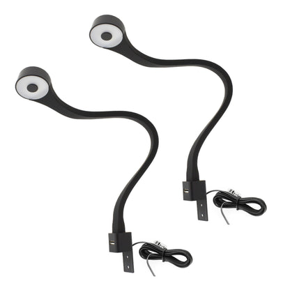 2 Lampes à LED de chambres avec USB + Source de courant (F02) Furnica Noir Blanc froid EU
