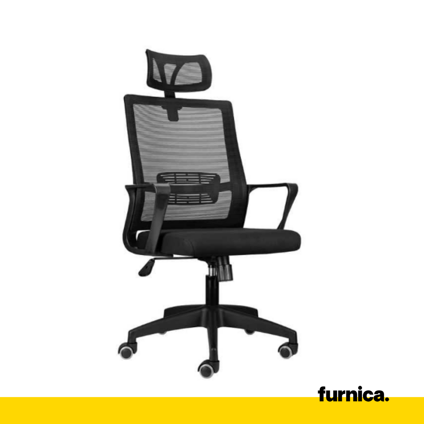 FABIO III - Chaise de Bureau Recouverte de Micro-Maille de Haute Qualité - Noir H128cm L66cm