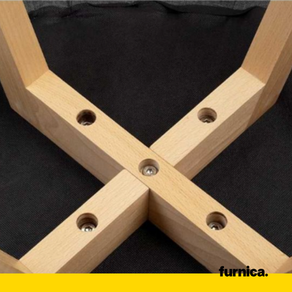 ALBERTO - Chaise de Salle à Manger / Bureau en Tissu Durable avec Pieds en Bois - Gris Foncé