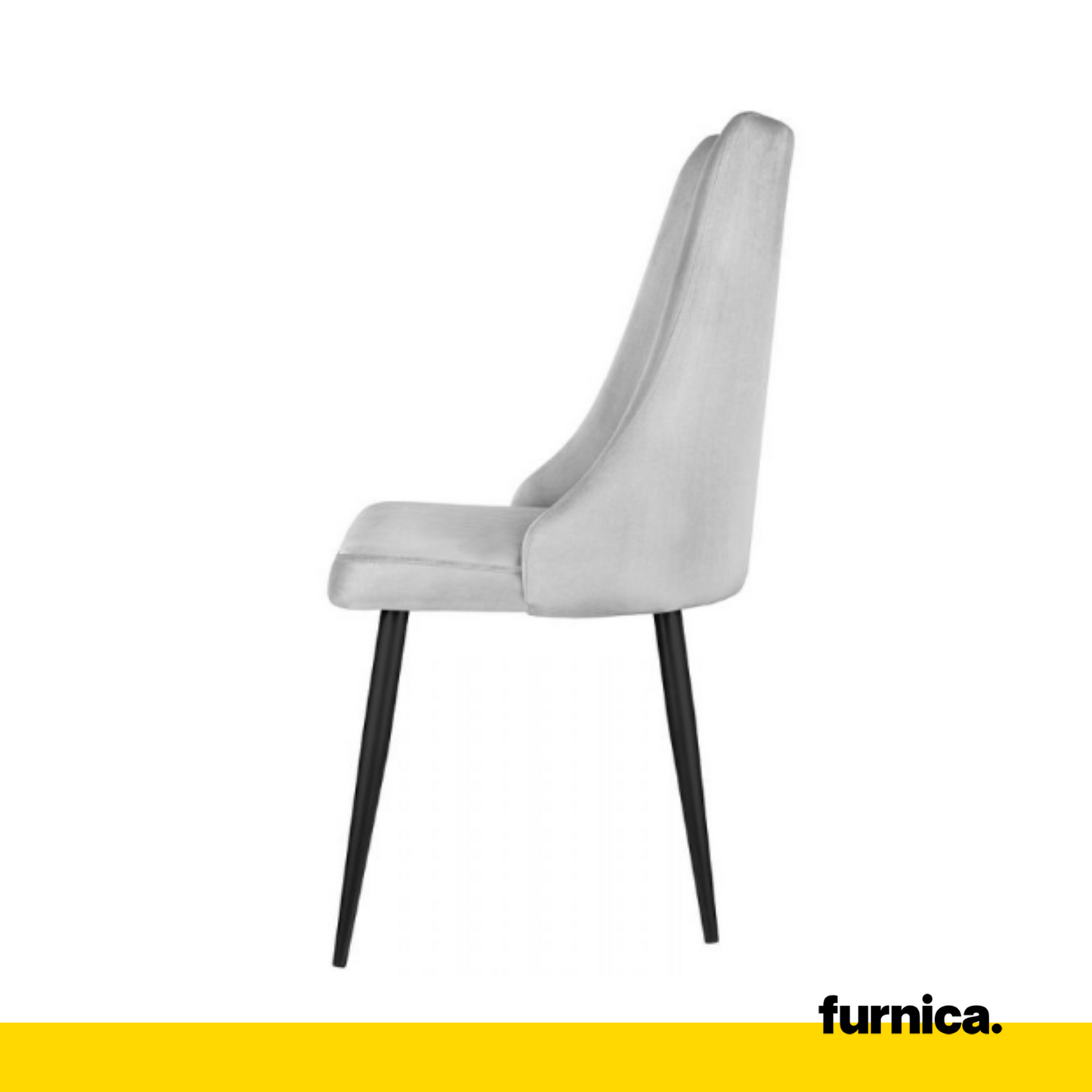 FRANCESCO - Chaise de Salle à Manger / Bureau en Velours Durable avec Pieds en Métal Noir - Gris