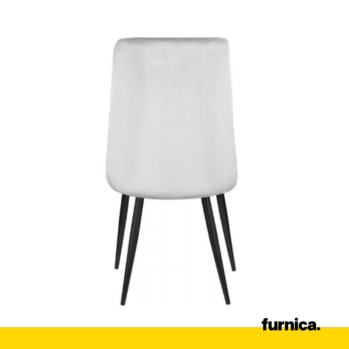 FRANCESCO - Chaise de Salle à Manger / Bureau en Velours Durable avec Pieds en Métal Noir - Gris