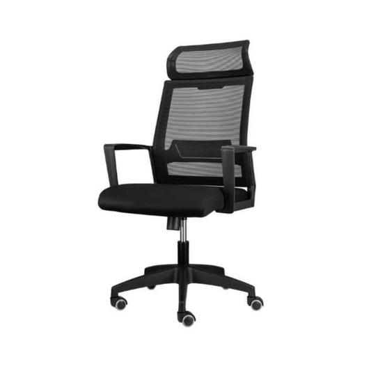 FABIO II - Chaise de Bureau Recouverte de Micro-Maille de Haute Qualité - Noir H121cm L60cm