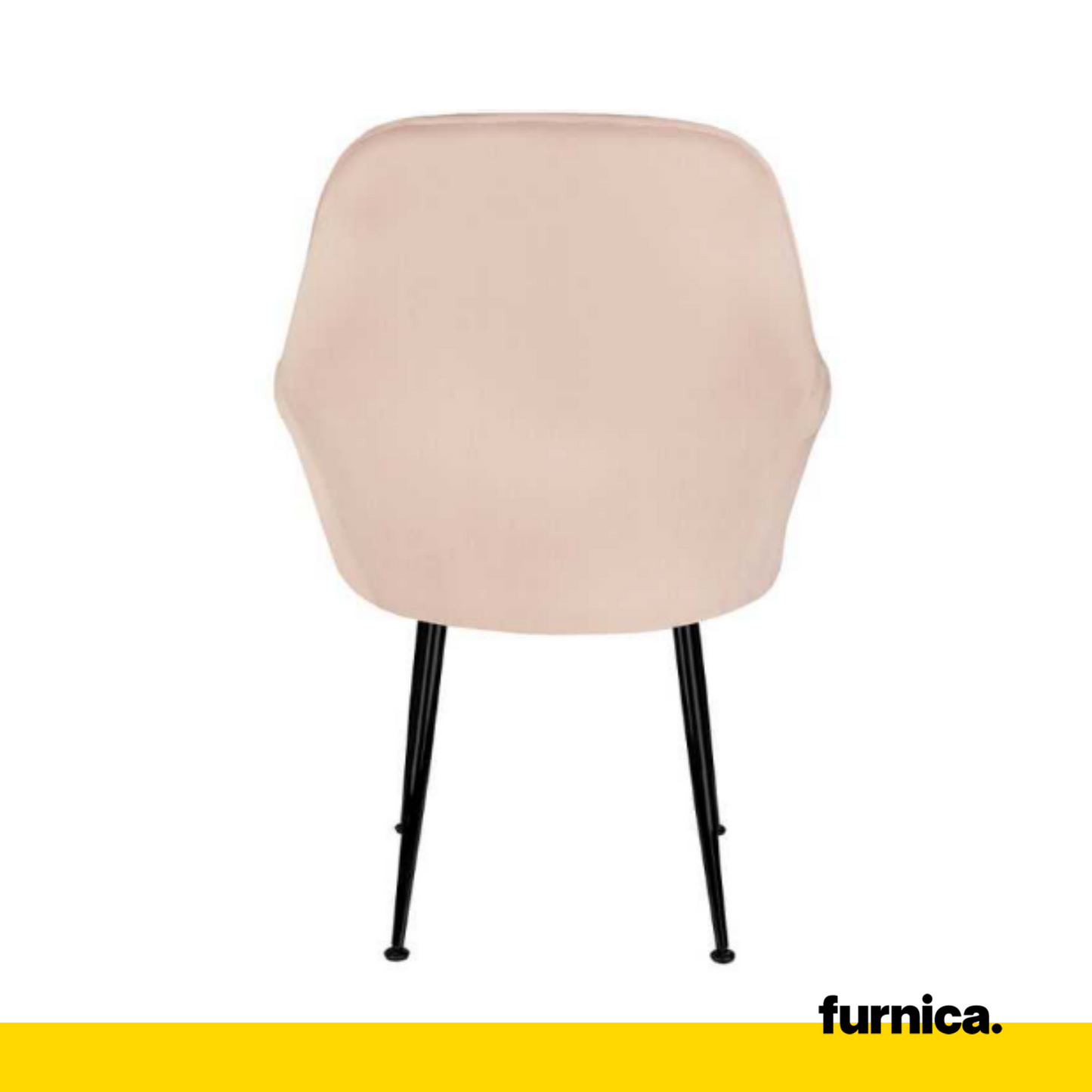 AMEDEO - Chaise de Salle à Manger / Bureau en Velours Matelassé avec Pieds en Chrome Noir - Rose Clair