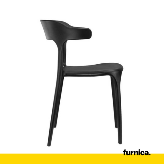 STEFANO - Chaise de Salle à Manger / Bureau en Plastique avec Pieds en Plastique - Noir