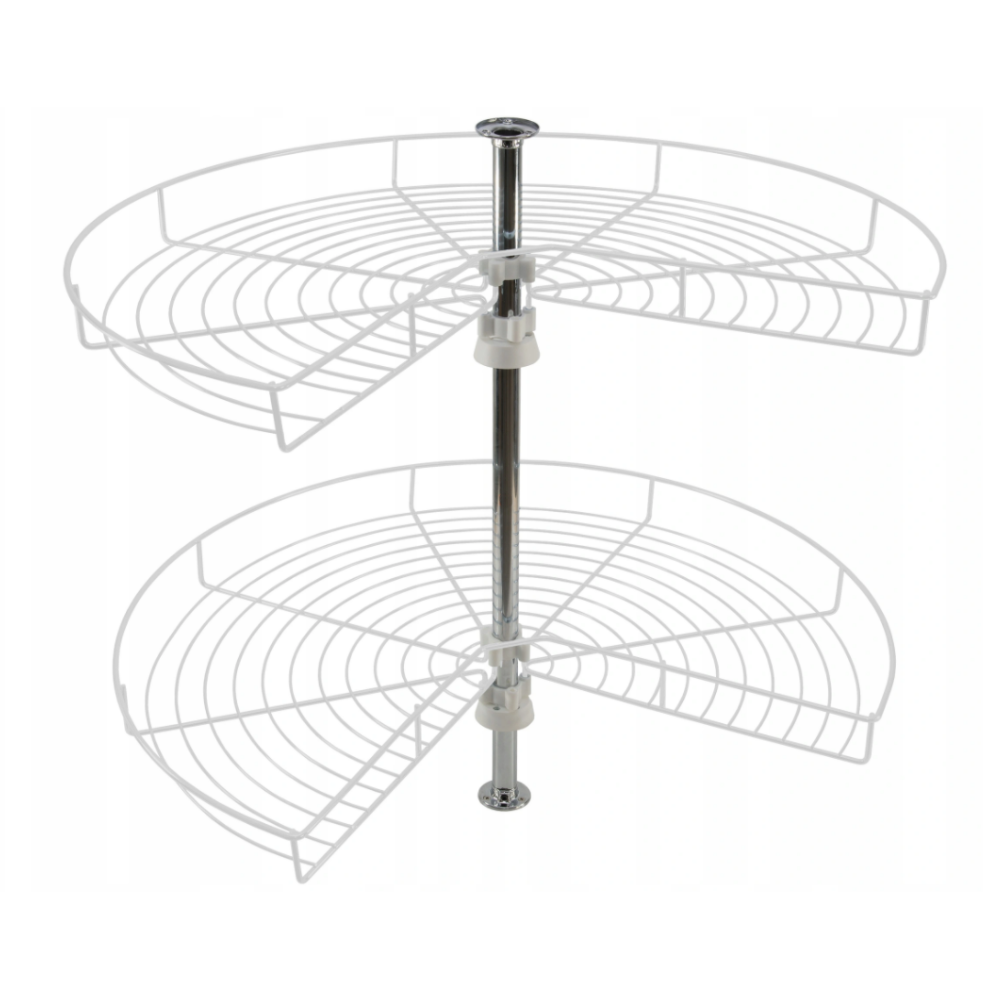 Carrousel de rangement d'angle 3/4 pour placard de cuisine système - 600mm - Blanc
