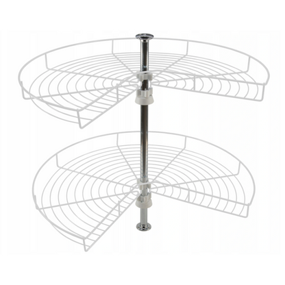 Carrousel de rangement d'angle 3/4 pour placard de cuisine système - 600mm - Blanc