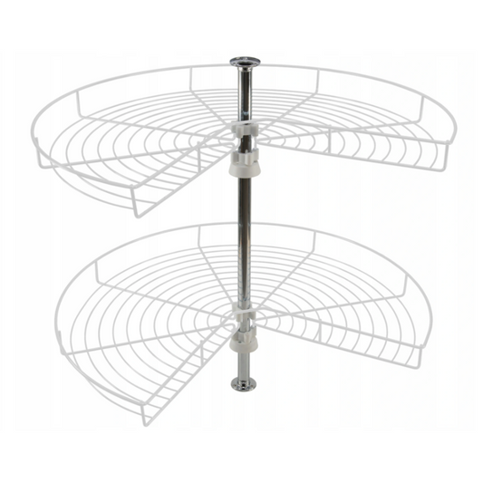 Carrousel de rangement d'angle 3/4 pour placard de cuisine système - 600mm - Blanc