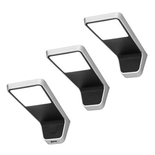 3 lampes supérieures du cabinet LED + Source de courant (F03) Furnica Aluminium / Blanc EU 