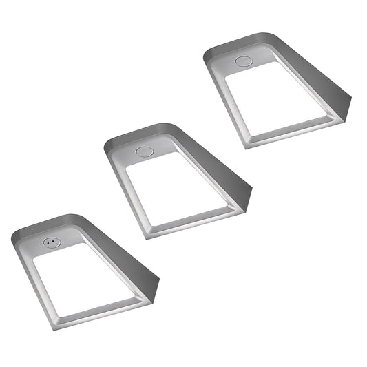 3 lampes supérieures du cabinet LED + Source de courant (F04) Furnica Aluminium EU 