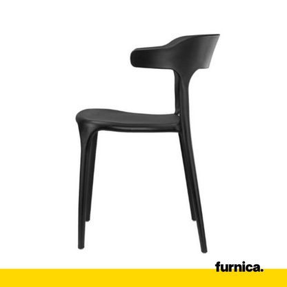 STEFANO - Chaise de Salle à Manger / Bureau en Plastique avec Pieds en Plastique - Noir