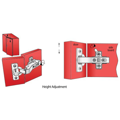 +30º Charnière fermeture silencieuse, H2 plaque de montage avec vis EURO, portes d'angle Soft Close Furnica 
