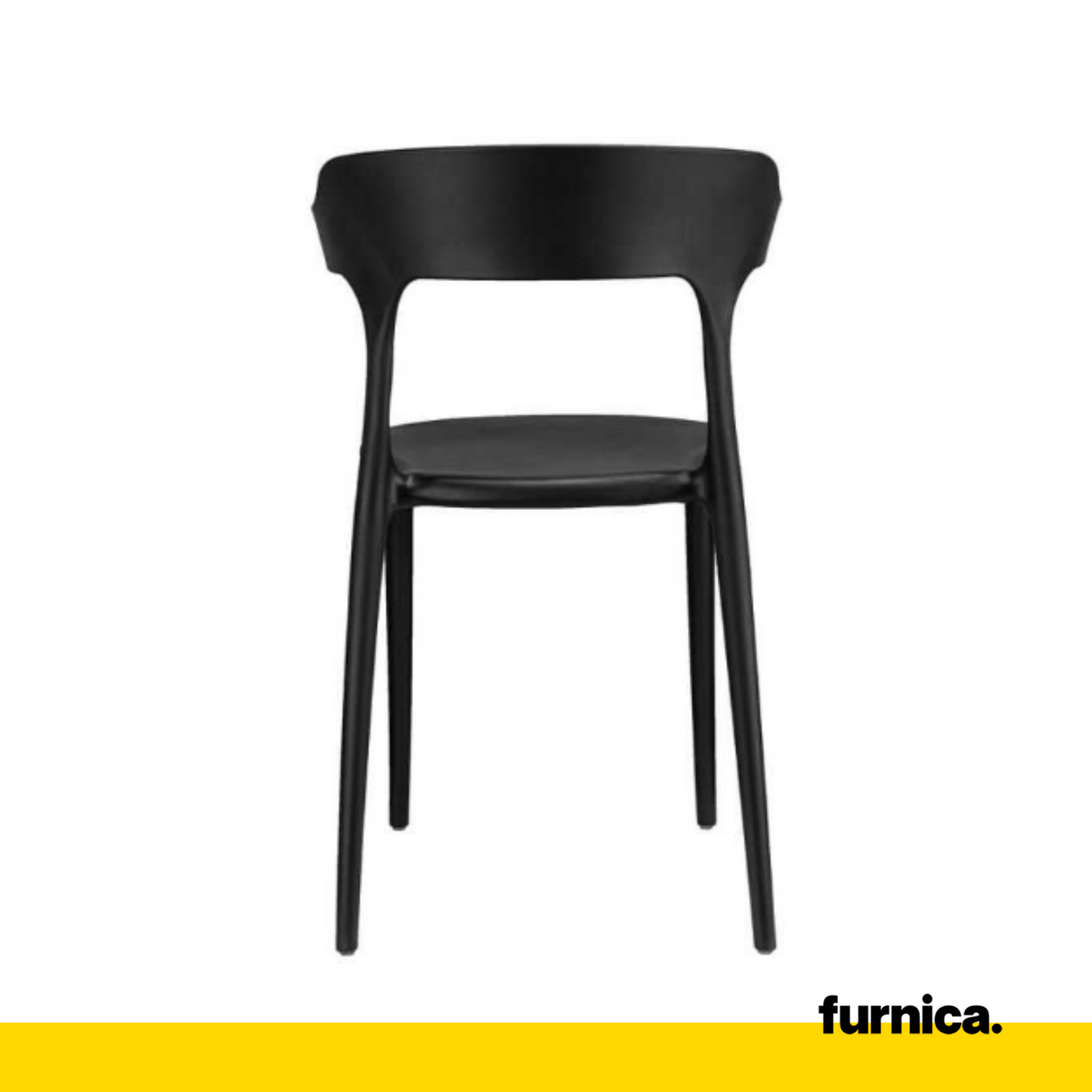 STEFANO - Chaise de Salle à Manger / Bureau en Plastique avec Pieds en Plastique - Noir