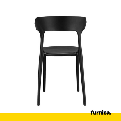 STEFANO - Chaise de Salle à Manger / Bureau en Plastique avec Pieds en Plastique - Noir