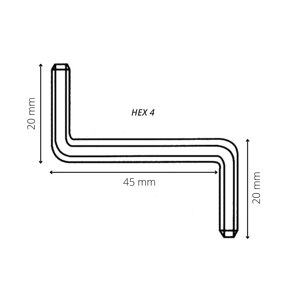Clé Hex 4 "Z" Zinc Blanc