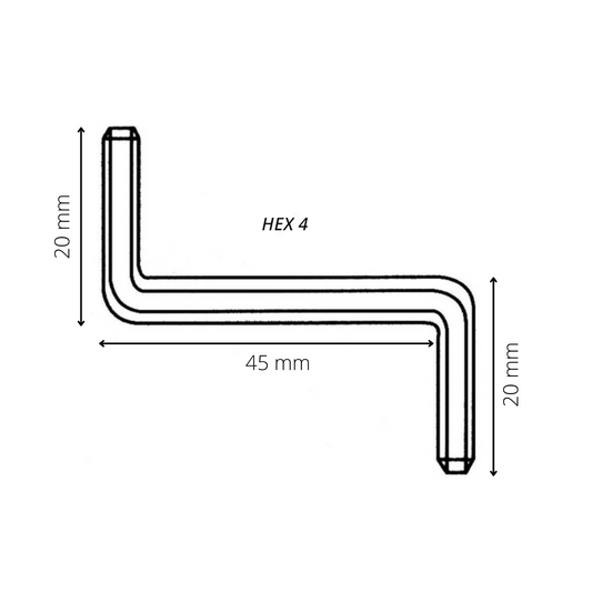 Clé Hex 4 "Z" Zinc Blanc