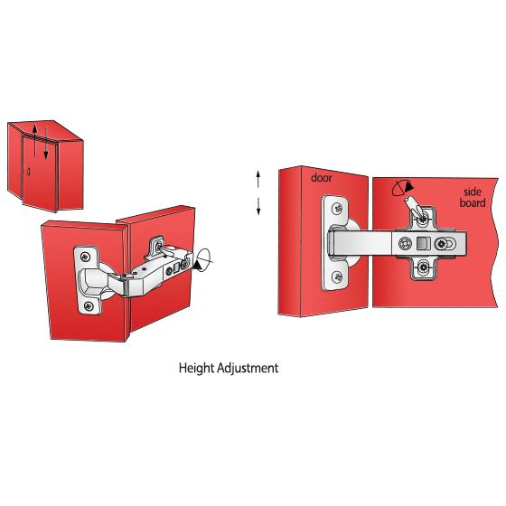 +45º Charnière fermeture silencieuse, H2 plaque de montage avec vis EURO, portes d'angle Soft Close Furnica 