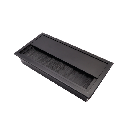 Passe-câble rectangulaire en aluminium 160x80mm - Noir
