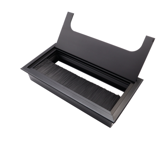 Passe-câble rectangulaire en aluminium 160x80mm - Vague noire