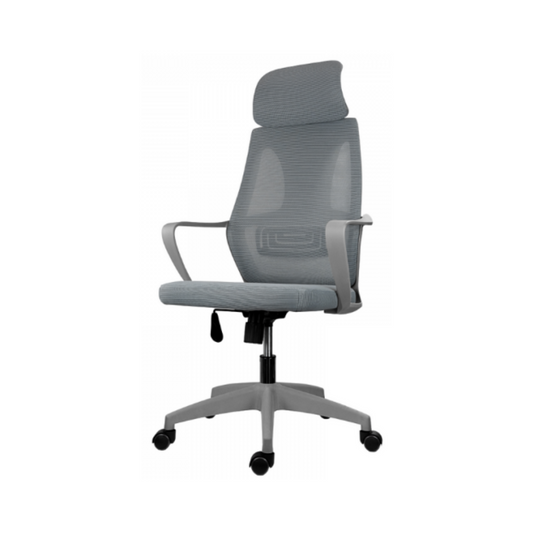 FEDERICO - Chaise de Bureau Matelassée Recouverte de Micro-Maille de Haute Qualité - Gris H123cm L65cm