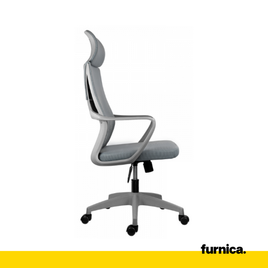 FEDERICO - Chaise de Bureau Matelassée Recouverte de Micro-Maille de Haute Qualité - Gris H123cm L65cm