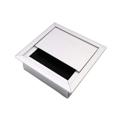 Passe-câble carré en aluminium 80x80mm - Argent