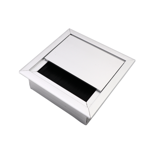 Passe-câble carré en aluminium 80x80mm - Argent